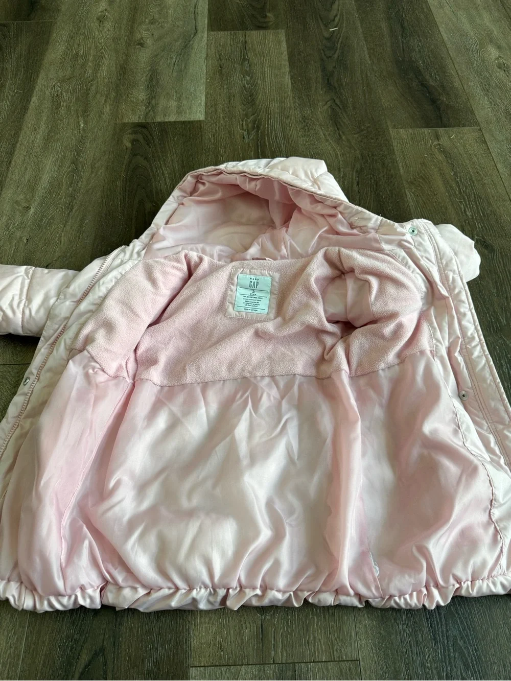 GAP Baby Light Pink Quilted Puffer Hooded Jacket Coat Girl’s Size 3